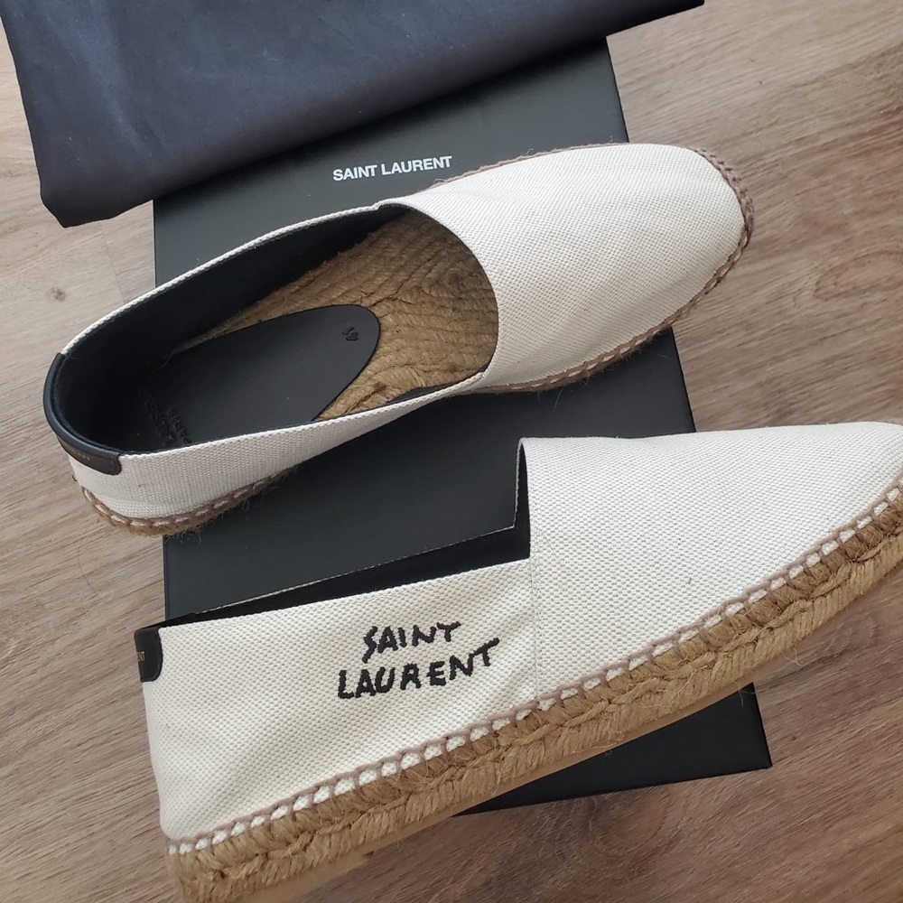 BRAND NEW IN BOX SAINT LAURENT EMBROIDERED ESPADRILLES IN CANVAS SIZE 41